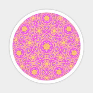 Psychedelic Funky Colorful Symmetrical Fractal Mandala Abstract Digital Art Magnet
